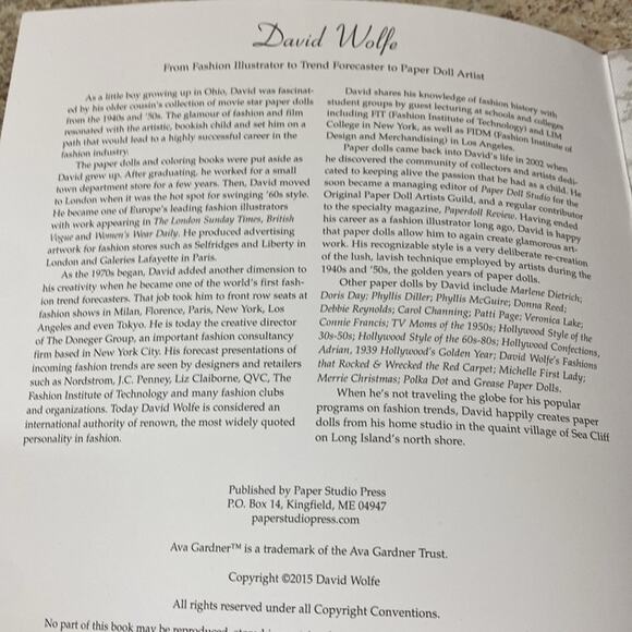 Vintage Ava Gardner paper dolls by David Wolfe - Picture 3 of 3